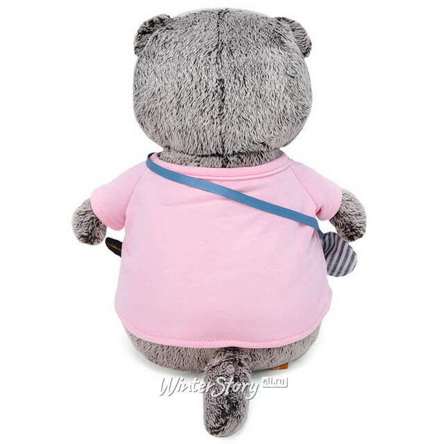 Мягкая игрушка Кот Басик в футболке и с сумочкой-слоник 30 см Budi Basa