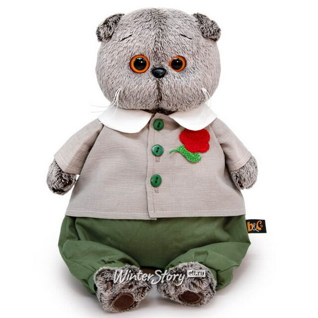 Мягкая игрушка Кот Басик в комплекте с цветком 30 см Budi Basa (Буди Баса)