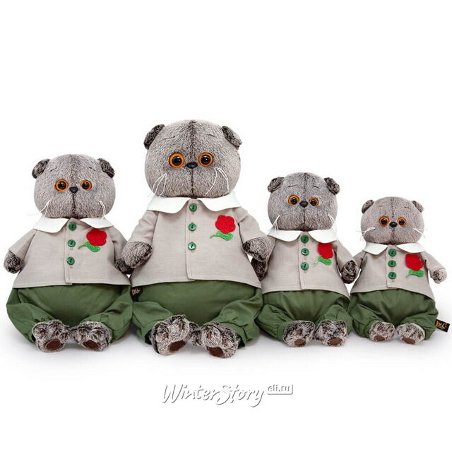 Мягкая игрушка Кот Басик в комплекте с цветком 30 см Budi Basa (Буди Баса)