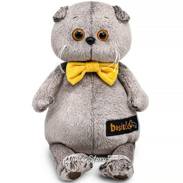 Мягкая игрушка Кот Басик в галстуке-бабочке 19 см Budi Basa