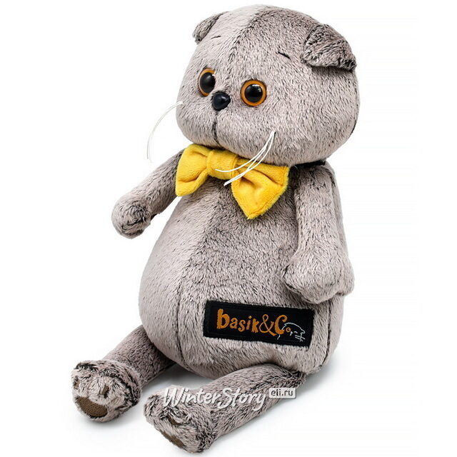 Мягкая игрушка Кот Басик в галстуке-бабочке 19 см Budi Basa