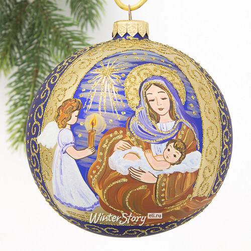 Стеклянный елочный шар Светлое Рождество 12 см Коломеев