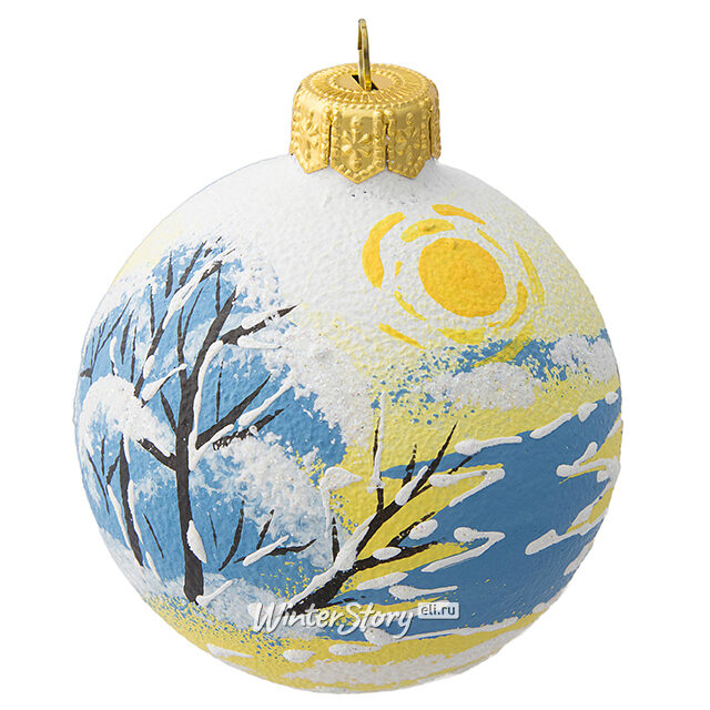 Стеклянный елочный шар Восход солнца 6 см Коломеев