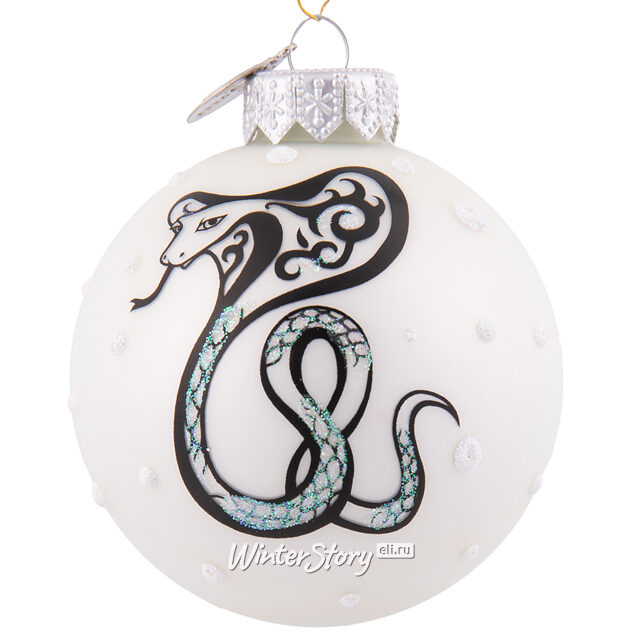 Стеклянный елочный шар Змея Кэсси 7 см Коломеев