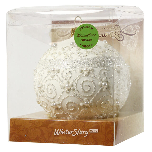 Стеклянный елочный шар Мираж 8 см Коломеев