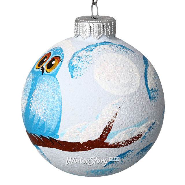 Стеклянный елочный шар Голубка 8 см Коломеев