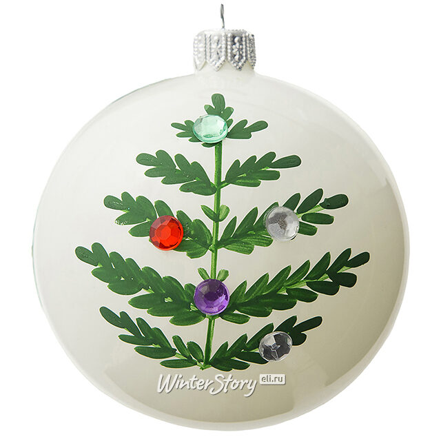 Стеклянный елочный шар Елочка-иголочка 9 см Коломеев