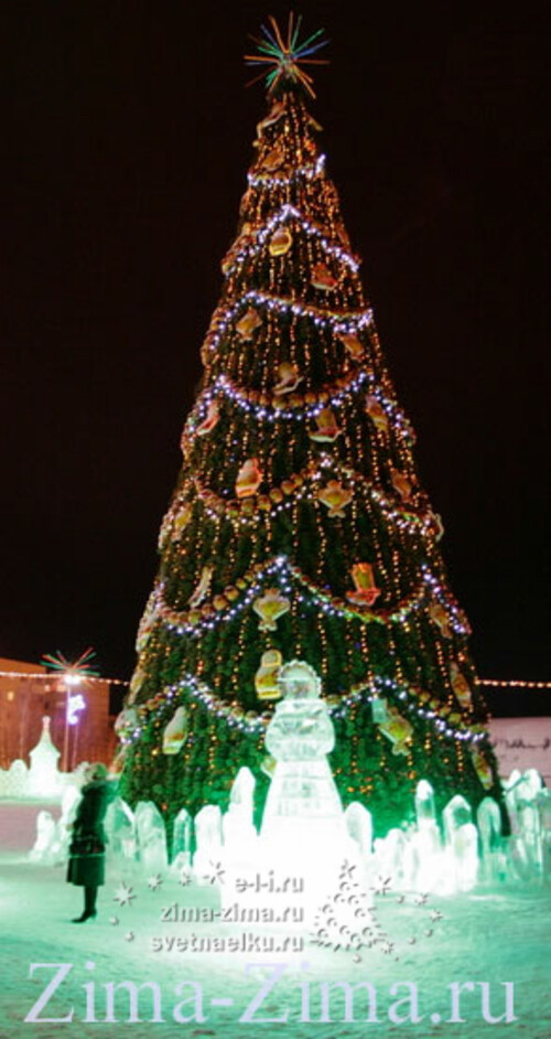 Уличная светодинамическая елка Уральская 25 м каркасная, ЛЕСКА GREEN TREES