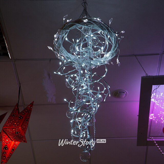 Люстра "Белоснежное суфле", 120*45 см, эксклюзивная дизайнерская работа Снегурочка