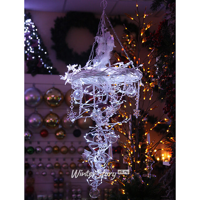 Люстра "Белоснежное суфле", 120*45 см, эксклюзивная дизайнерская работа Снегурочка