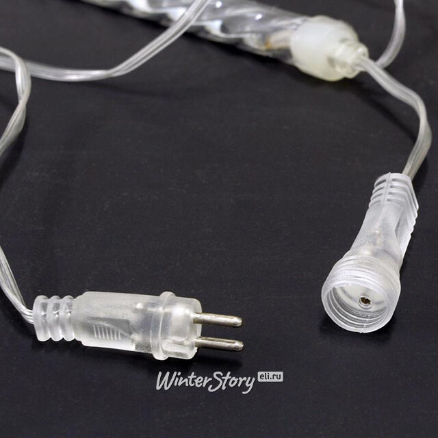 Светодиодная гирлянда Тающие Сосульки 50 см * 7 шт, теплые белые LED, прозрачный ПВХ, 1.8 м, соединяемая, IP44 Торг Хаус