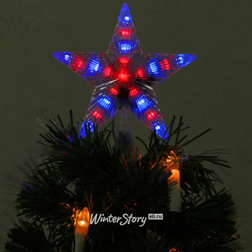 Верхушка светящаяся Звезда 17 см, синие и красные LED с мерцанием Торг Хаус