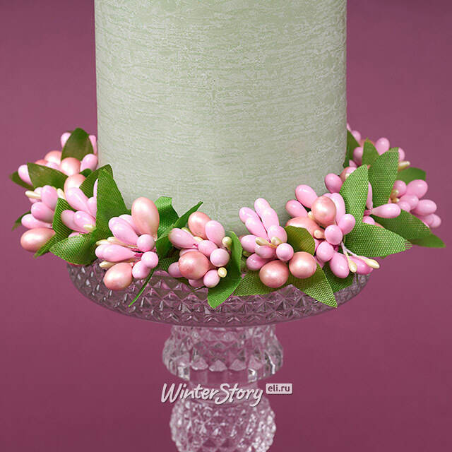 Венок для свечи Spring Berry 11 см, розовый Swerox
