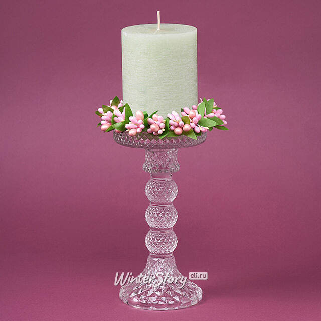 Венок для свечи Spring Berry 11 см, розовый Swerox