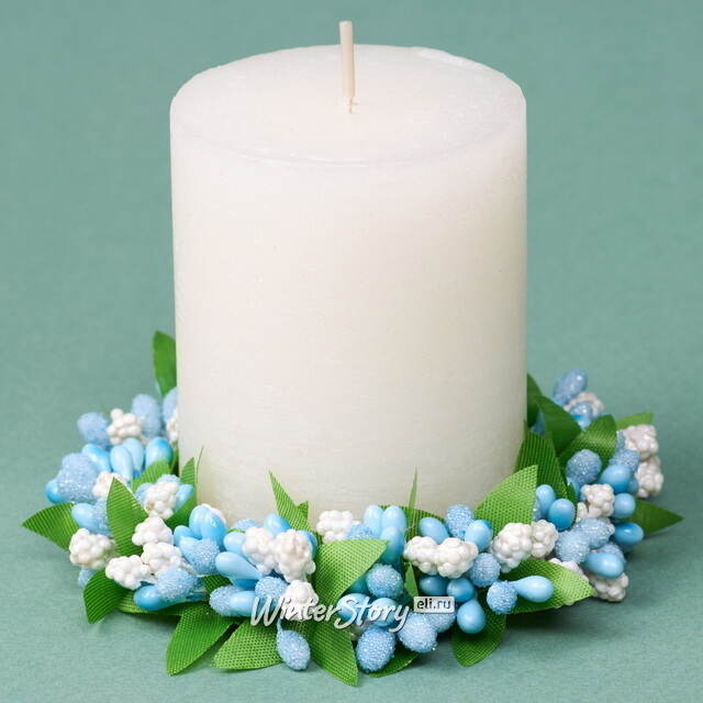 Венок для свечи Summer Berry 11 см, голубой Swerox