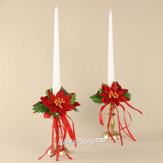 Декор для свечи Букет пуансеттий 13 см Swerox