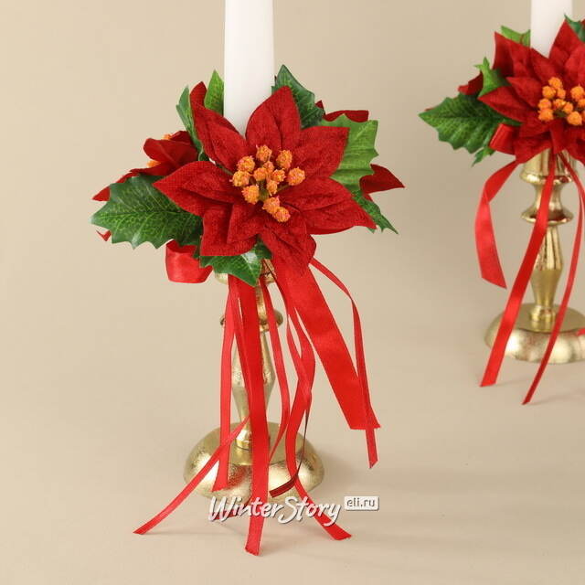 Декор для свечи Букет пуансеттий 13 см Swerox