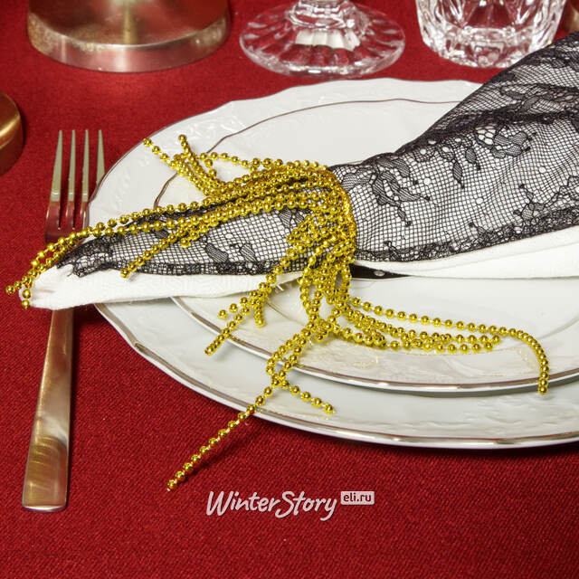 Кольцо для салфетки Ар-Деко золотое Swerox