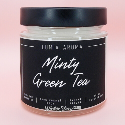 Ароматическая соевая свеча Minty Green Tea 200 мл, 40 часов горения Lumia Aroma