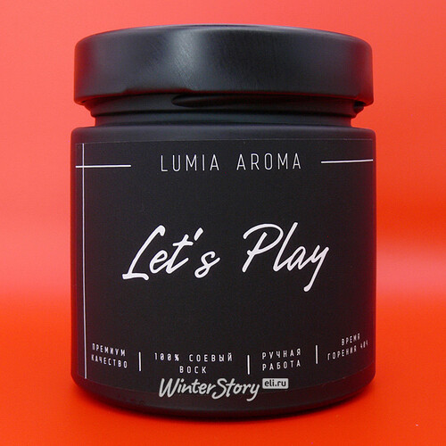 Ароматическая соевая свеча Let's Play 200 мл, 40 часов горения Lumia Aroma