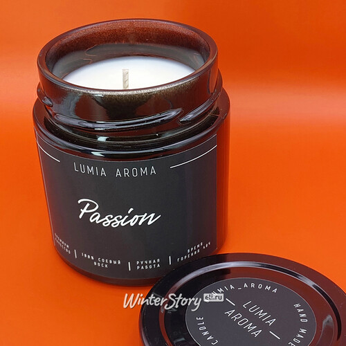 Ароматическая соевая свеча Passion 200 мл, 40 часов горения Lumia Aroma