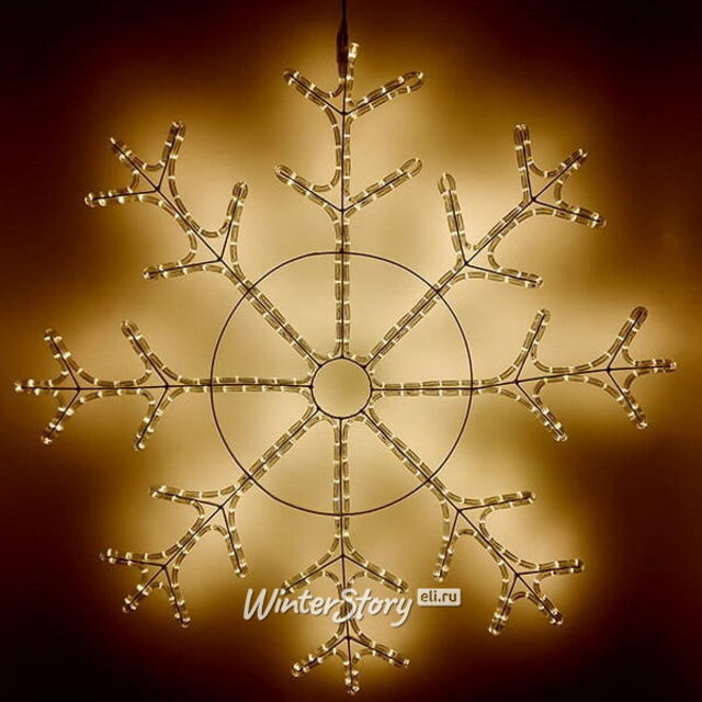 Светящаяся Снежинка 110 см, теплые белые LED, IP54 BEAUTY LED