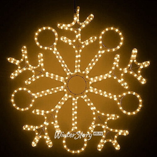 Светящаяся Снежинка 90 см, теплые белые LED, IP44 BEAUTY LED