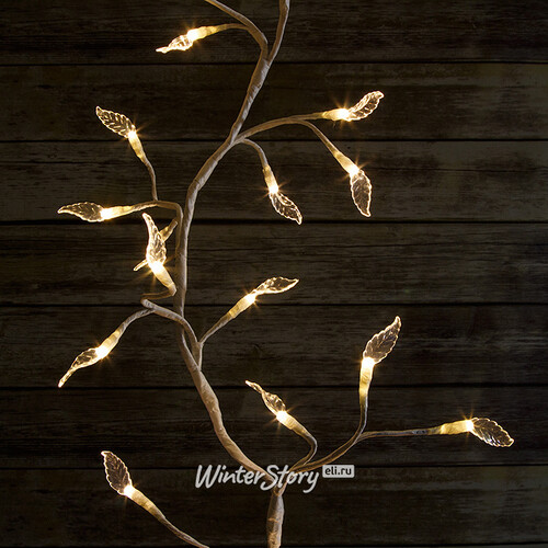 Светодиодная Ветка с листьями, 180 см, 48 теплых белых LED BEAUTY LED