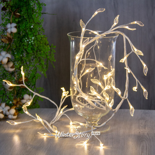 Светодиодная Ветка с листьями, 180 см, 48 теплых белых LED BEAUTY LED
