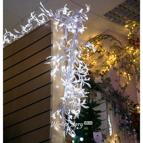 Светодиодная декоративная гирлянда Ледяные Листья 220*35 см, 480 холодных белых LED ламп, IP44 BEAUTY LED