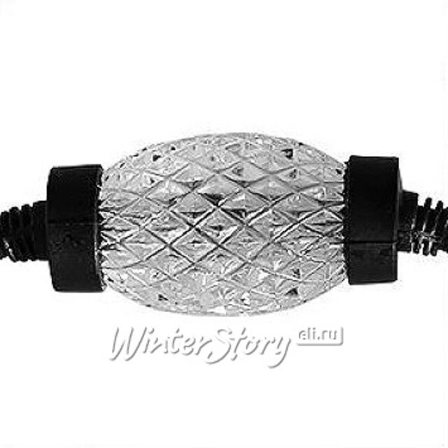 Светодиодная гирлянда Диамант 10 синих LED ламп 3 м, стробы, холодное белое мерцание, черный КАУЧУК, соединяемая, IP44 Snowhouse