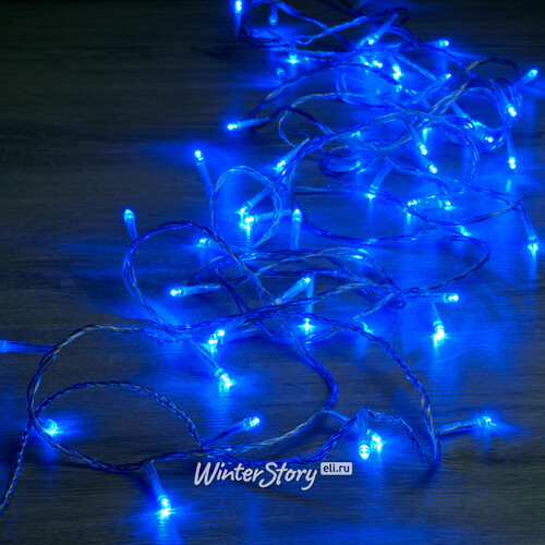 Светодиодная гирлянда 120 синих LED ламп 12 м, прозрачный ПВХ, соединяемая, IP44 Snowhouse