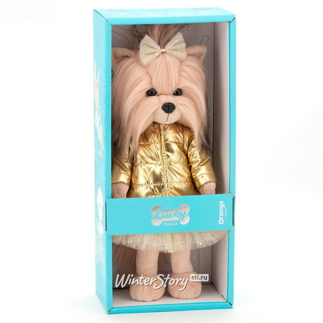 Мягкая игрушка на каркасе Собака Lucky Yoyo: Золотой пуховичок 25 см Orange Toys
