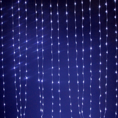 Светодиодный занавес Водопад 1.5*2.2 м, 300 синих LED ламп, прозрачный ПВХ, контроллер, IP20 Snowhouse