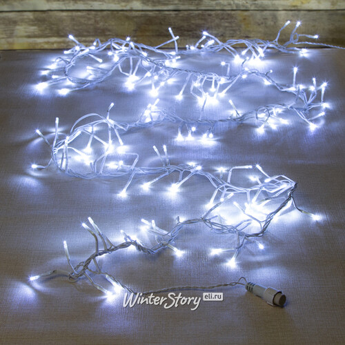 Электрогирлянда Фейерверк Cluster Lights 200 холодных белых LED, 2 м, белый ПВХ, соединяемая, IP20 Snowhouse