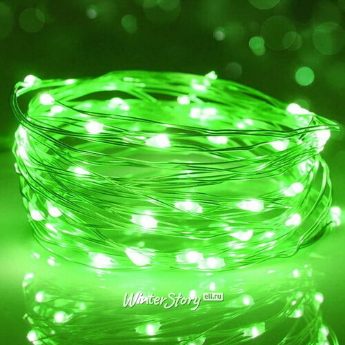 Светодиодная гирлянда Роса 10 м, 100 зеленых микро LED ламп, IP20 Snowhouse