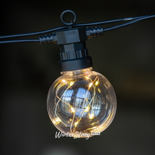 Гирлянда из лампочек Coronel 4.5 м, 10 ламп, теплые белые микро LED, черный ПВХ, IP44 Koopman