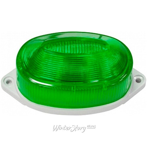 Накладная Строб лампа зеленая 10 холодных белых LED, 2W, 80 вспышек/мин, IP65 Торг Хаус