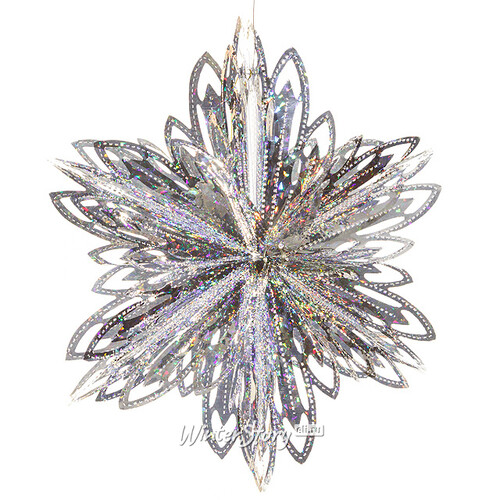 Снежинка из фольги Цветок, 40 см, серебро Holiday Classics