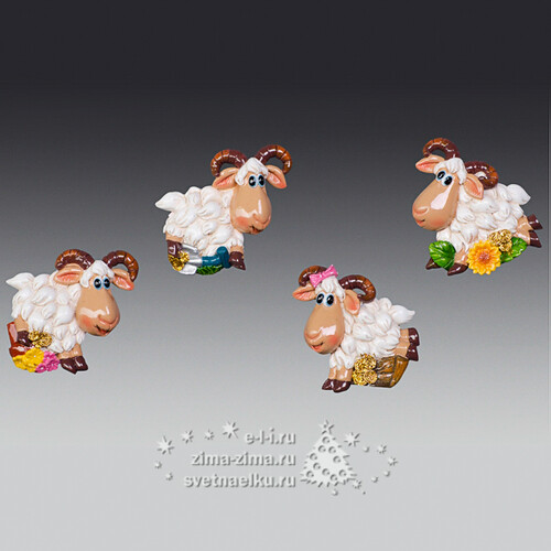 Овца-магнит "Прекрасный сад", 6 см, белый Holiday Classics