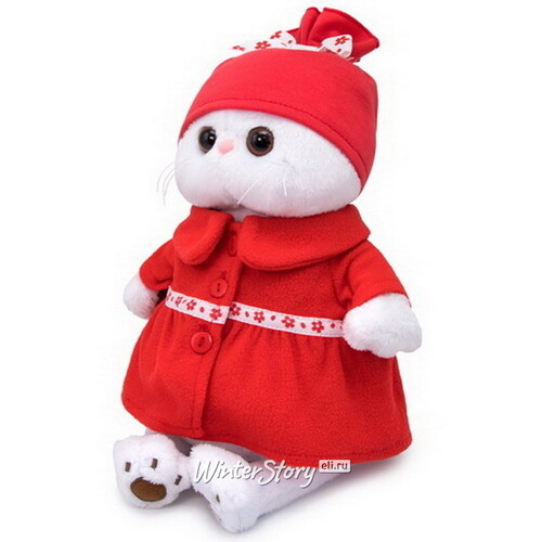 Мягкая игрушка Кошечка Лили в красном пальто 27 см Budi Basa