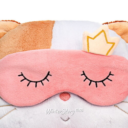 Мягкая игрушка-подушка Кошечка Лили в маске для сна 32 см Budi Basa
