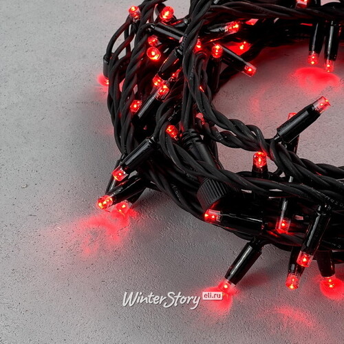 Уличная гирлянда Legoled 100 красных LED ламп 10 м, черный КАУЧУК, соединяемая, IP44 BEAUTY LED
