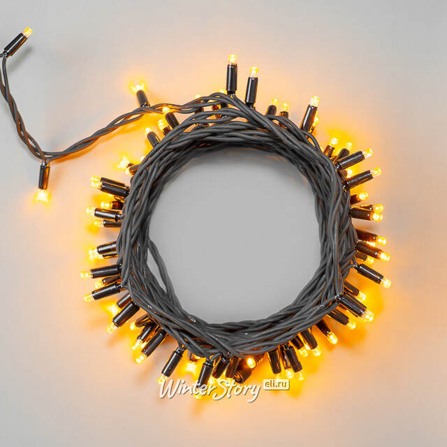 Уличная гирлянда Legoled 100 желтых LED ламп 10 м, черный КАУЧУК, соединяемая, IP44 BEAUTY LED