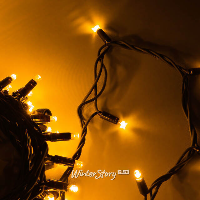 Уличная гирлянда Legoled 100 желтых LED ламп 10 м, черный КАУЧУК, соединяемая, IP44 BEAUTY LED