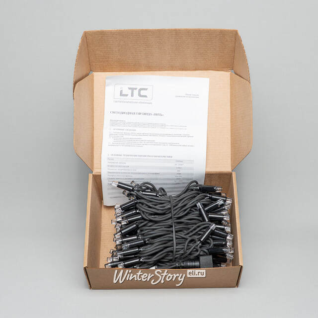 Уличная гирлянда Legoled 100 желтых LED ламп 10 м, черный КАУЧУК, соединяемая, IP44 BEAUTY LED