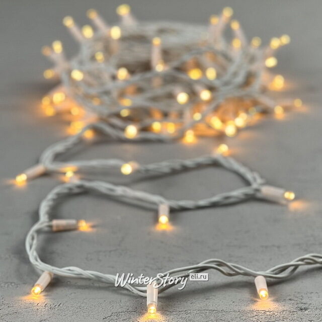 Уличная гирлянда Legoled 100 экстра теплых белых LED, 10 м, белый КАУЧУК, соединяемая, IP65 BEAUTY LED