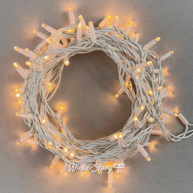 Уличная гирлянда Legoled 100 экстра теплых белых LED, 10 м, белый КАУЧУК, соединяемая, IP65 BEAUTY LED