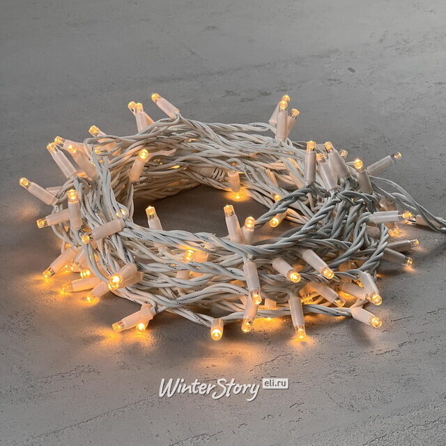 Уличная гирлянда Legoled 100 экстра теплых белых LED, 10 м, белый КАУЧУК, соединяемая, IP65 BEAUTY LED