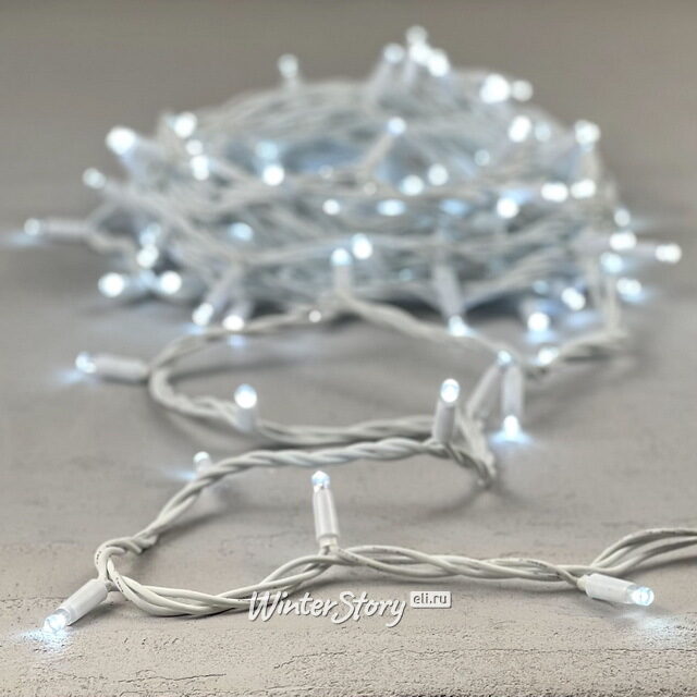 Уличная гирлянда Legoled 100 холодных белых LED, 10 м, белый КАУЧУК, соединяемая, IP65 BEAUTY LED (Бьюти Лэд)